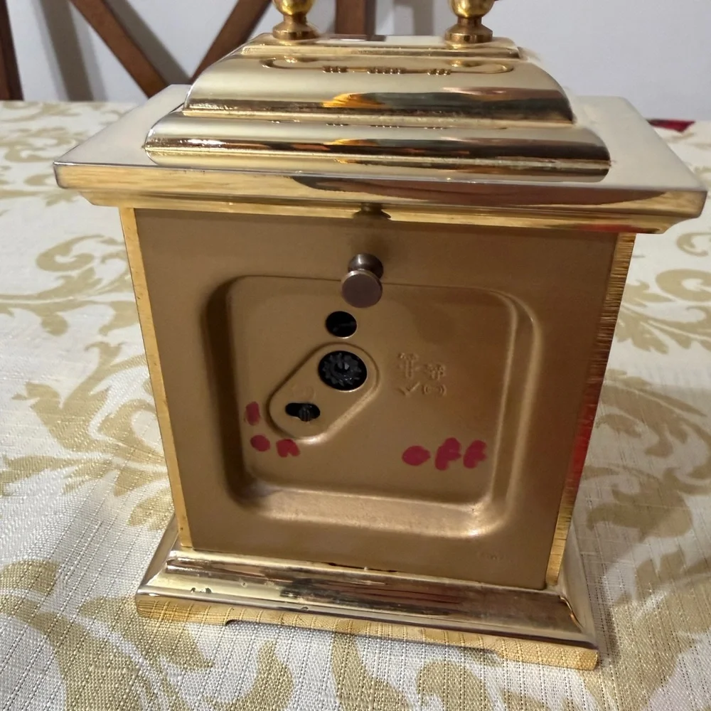 Howard Miller Golden Tone Mantel Alarm Clock Brass